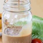 Creamy Balsamic Vinaigrette Salad Dressing Recipe image with title